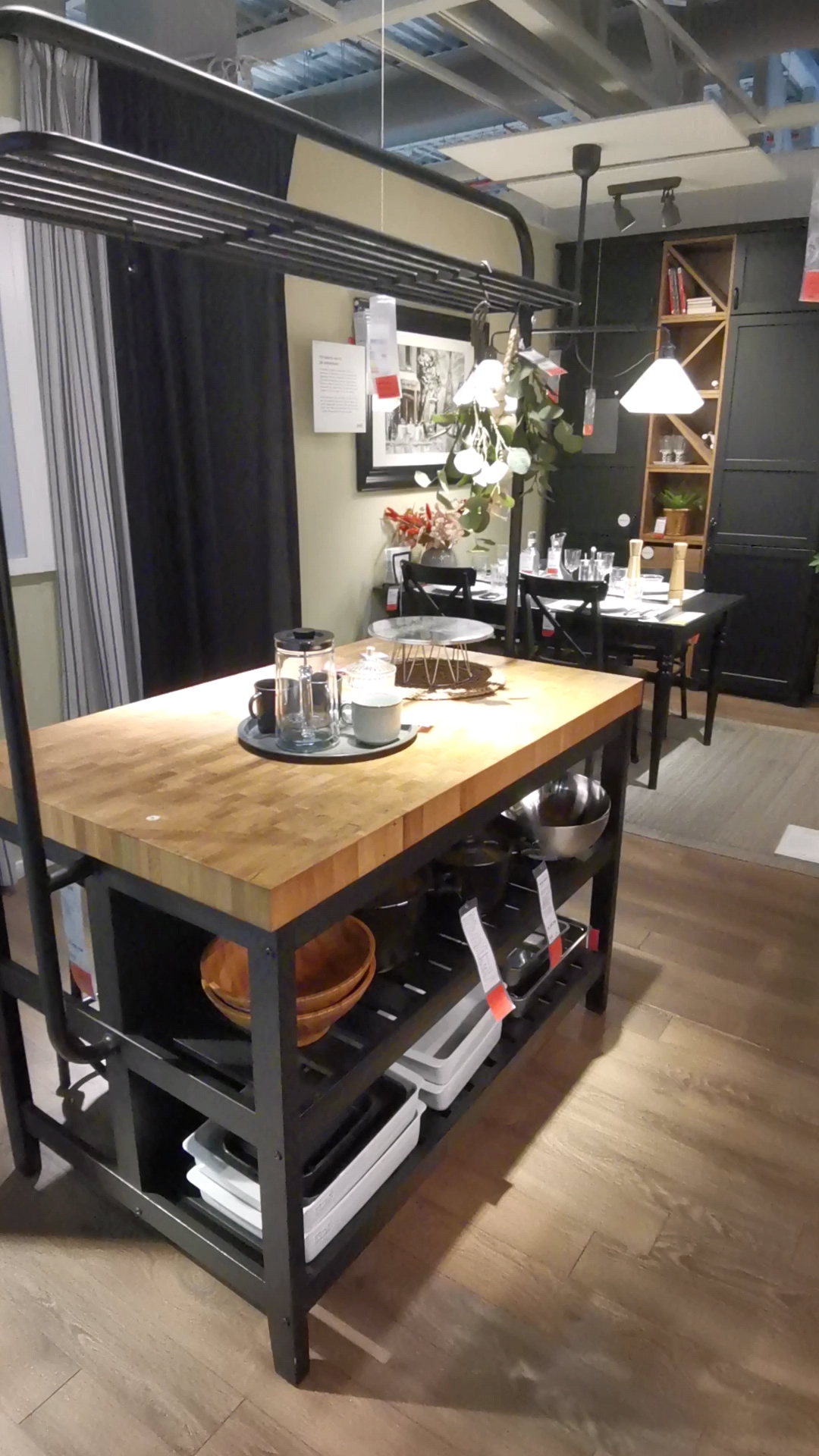 Functional and Stylish The Vadholma Kitchen Island with Rack from IKEA